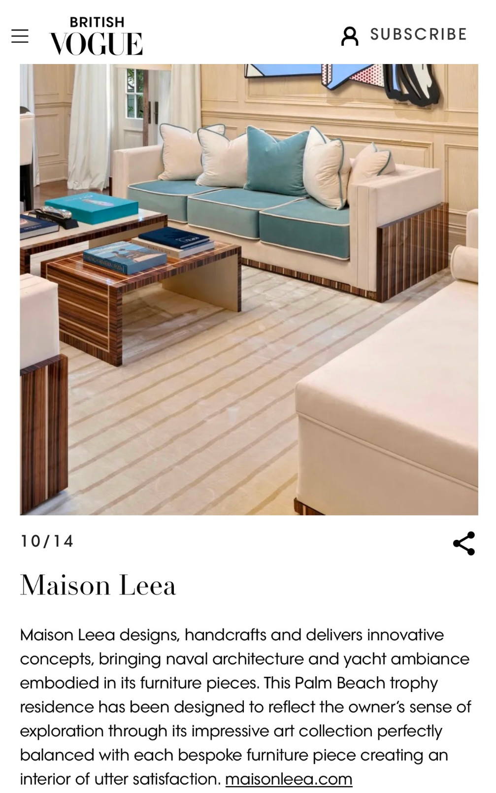 British Vogue Maison Leea article